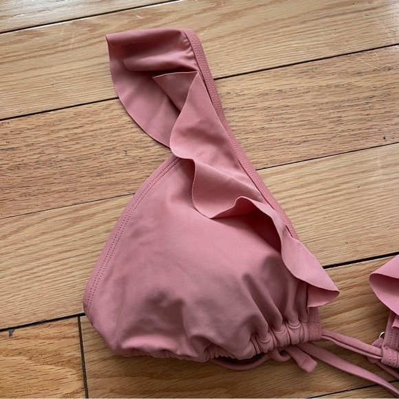 Xhilaration Target Brand New Mauve Pink Ruffle Padded Bikini Top - Picture 4 of 4